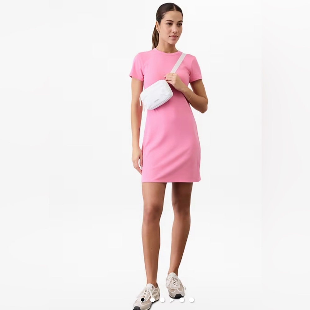 Athleta Pink Short Sleeve T-Shirt Dress